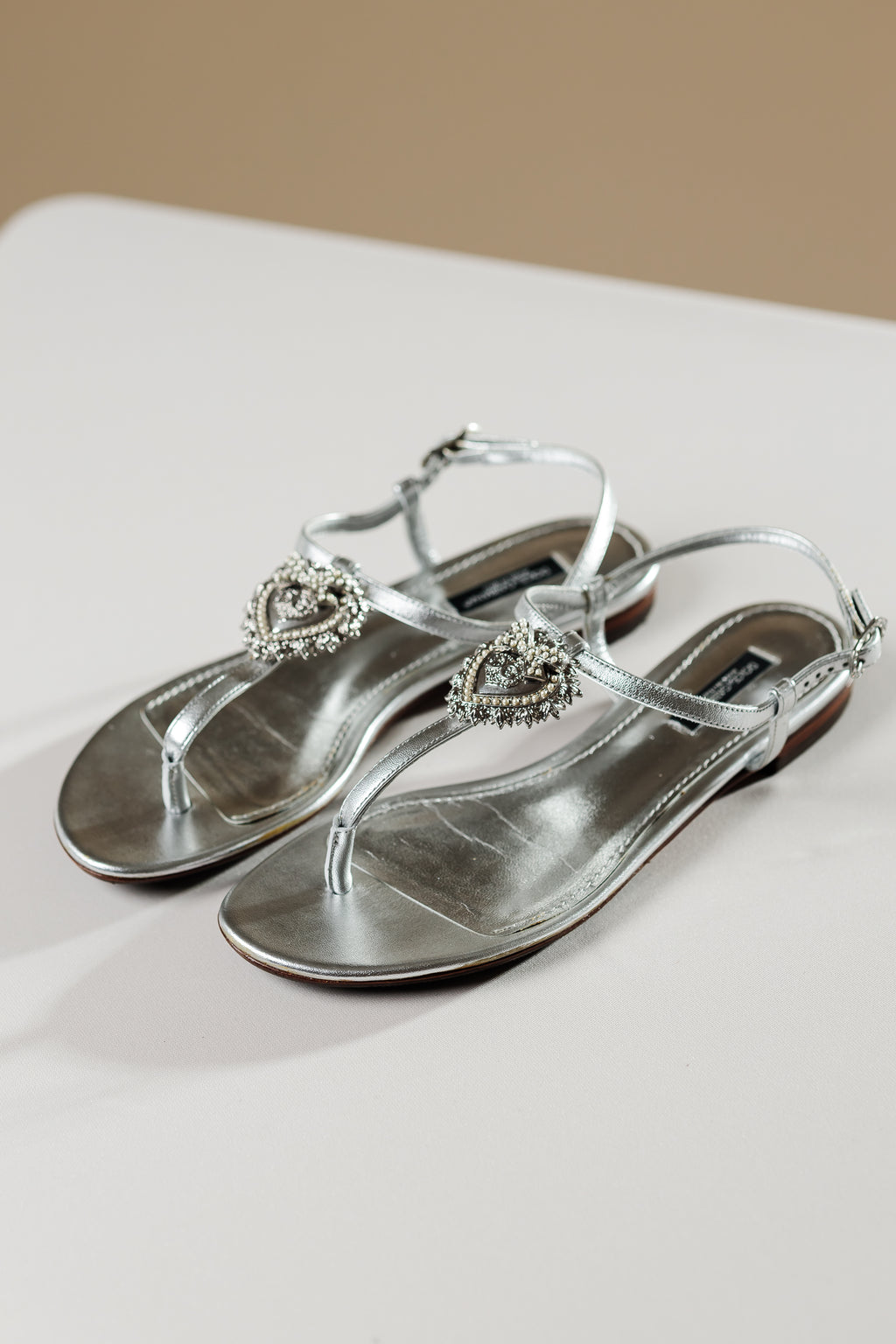 Dolce & Gabbana Sacred Heart Thong Sandals, EU 37.5