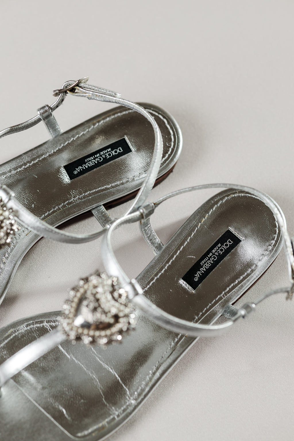 Dolce & Gabbana Sacred Heart Thong Sandals, EU 37.5