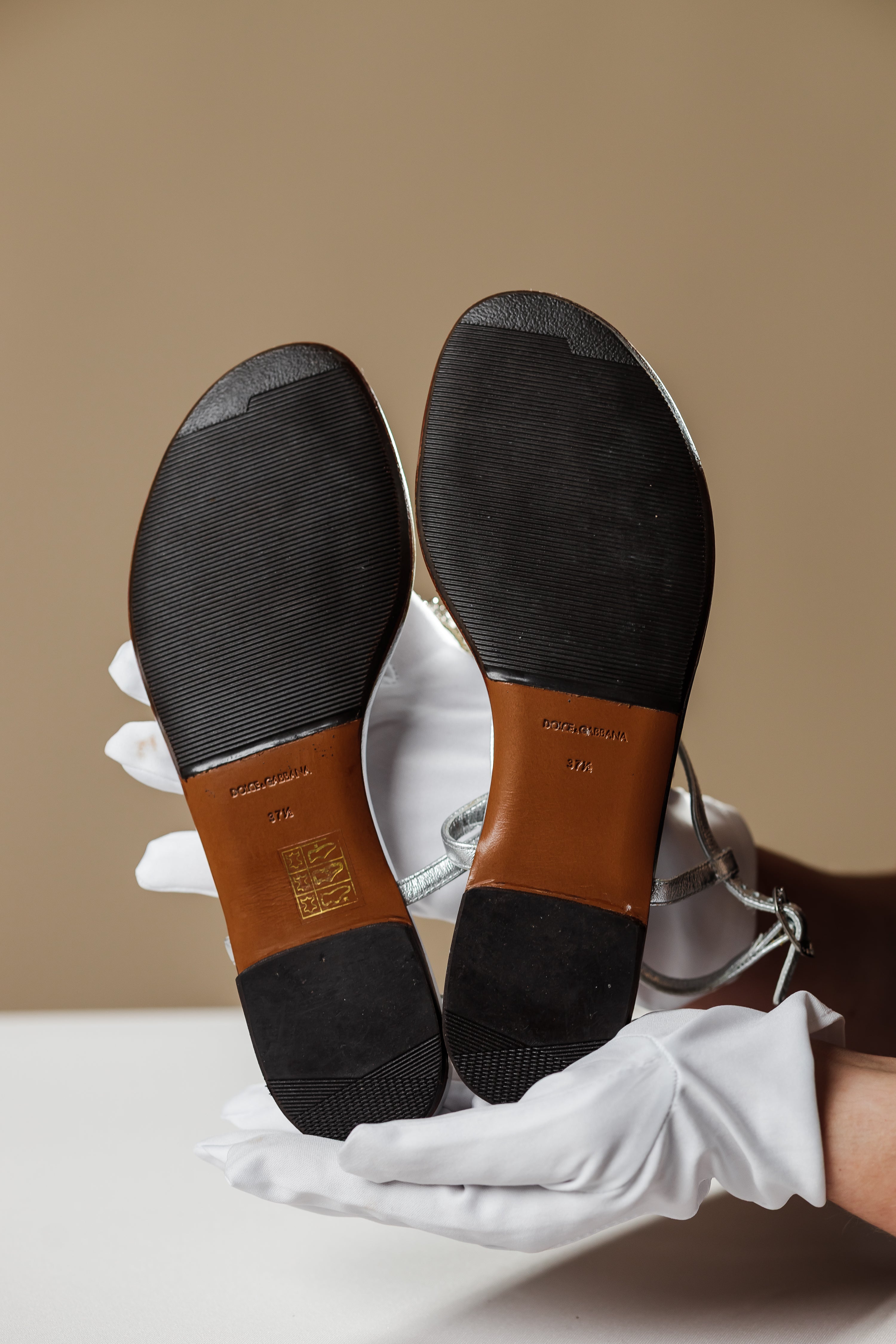 Dolce & Gabbana Sacred Heart Thong Sandals, EU 37.5