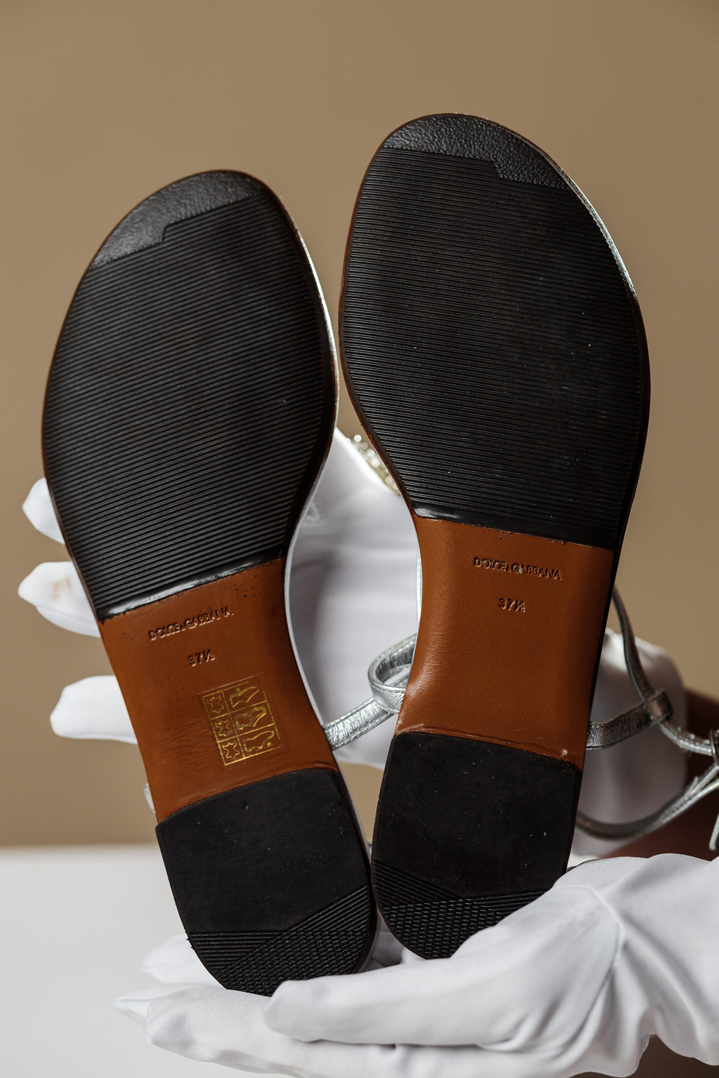 Dolce & Gabbana Sacred Heart Thong Sandals, EU 37.5