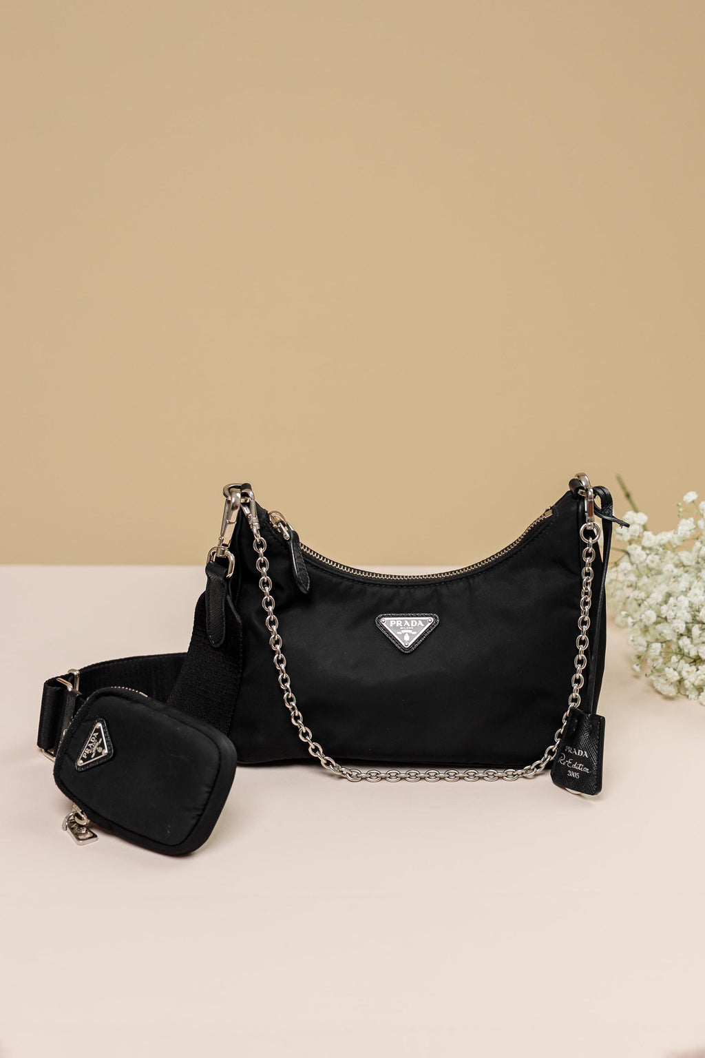 Prada Re-Edition 2005 Re-Nylon Shoulder Bag Black