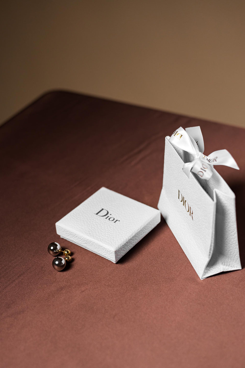 Christian Dior Tribales Earrings Grey Pearl