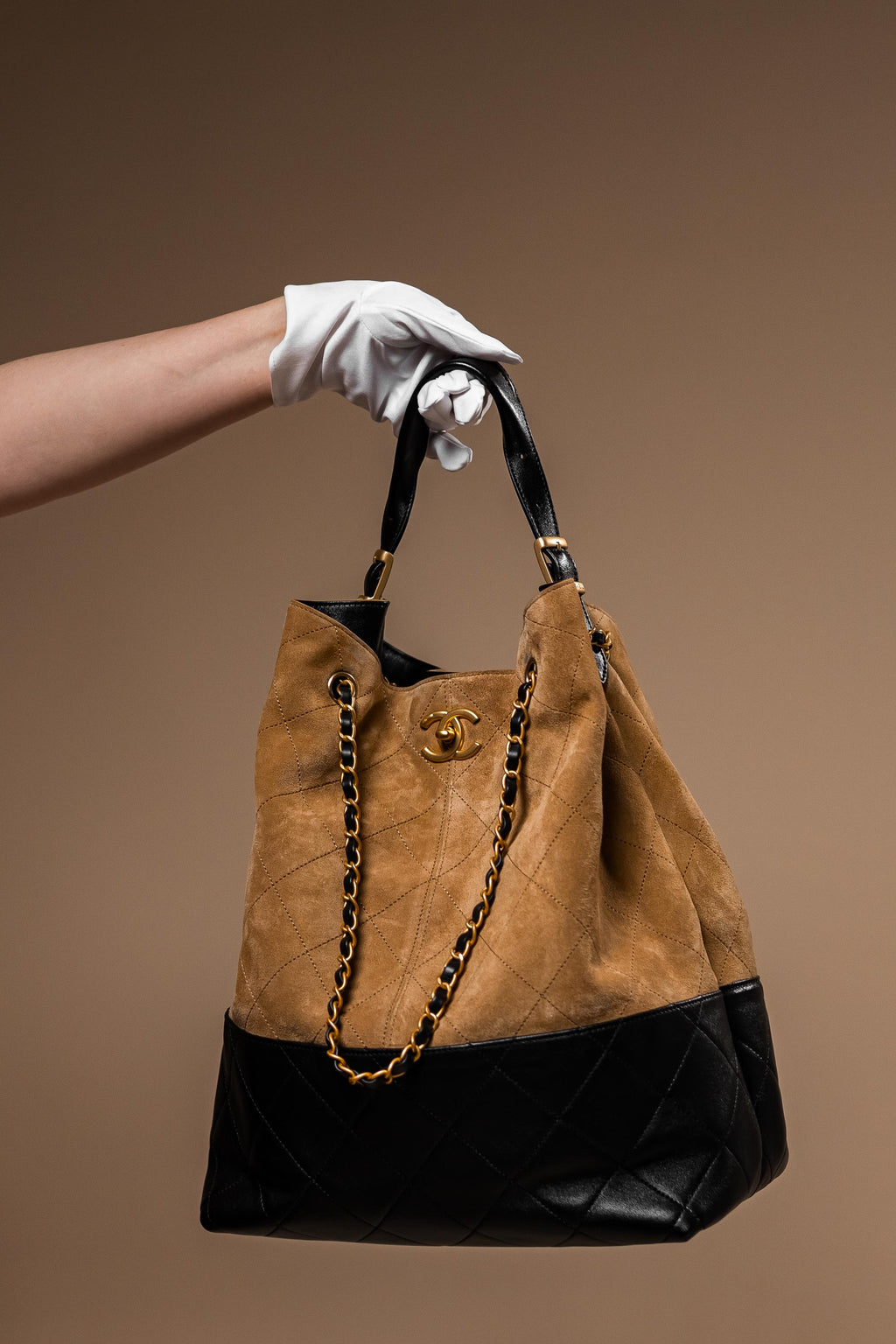 Chanel Métiers d’Art Quilted Suede & Leather Shoulder Bag