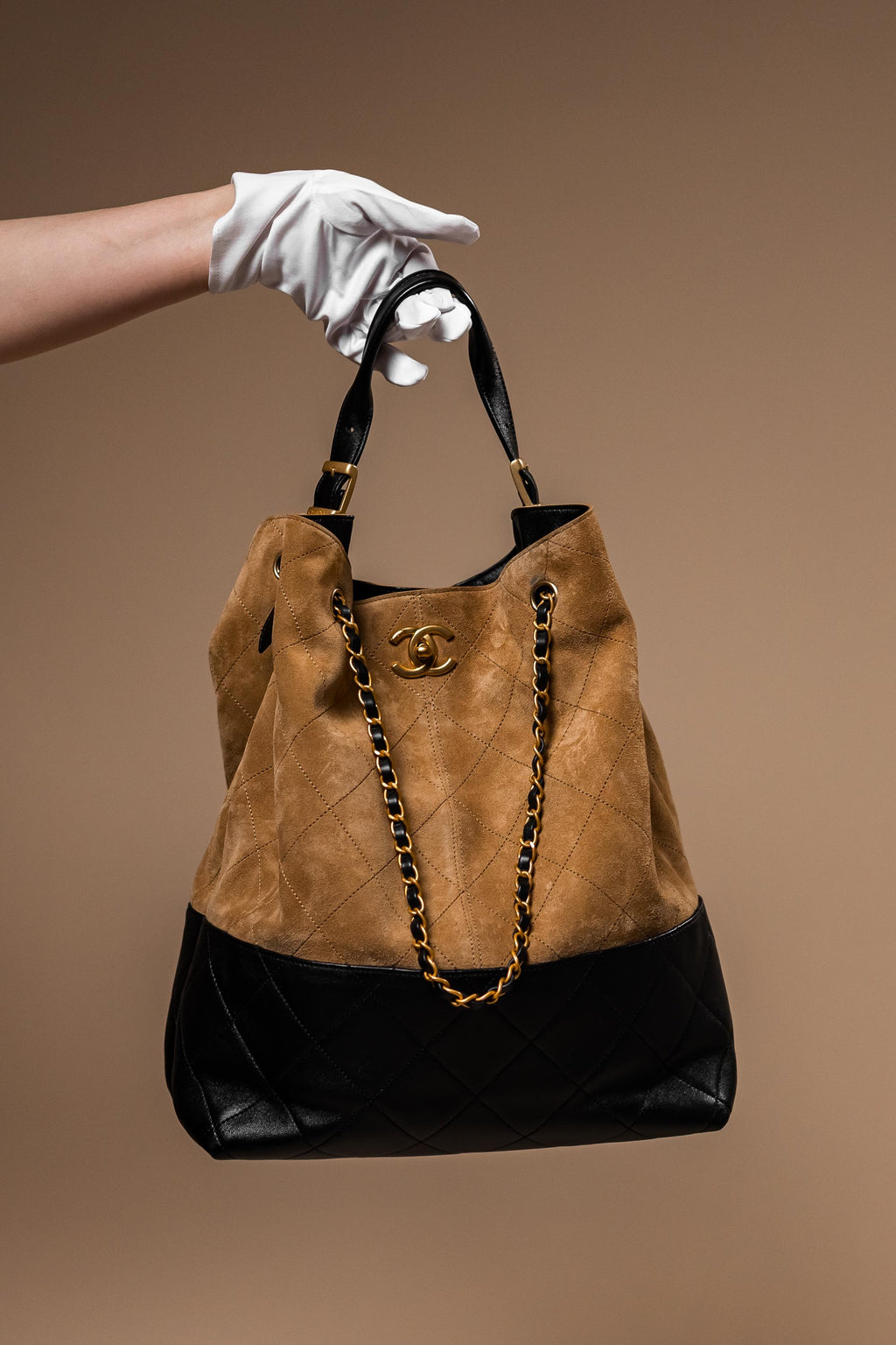 Chanel Métiers d’Art Quilted Suede & Leather Shoulder Bag