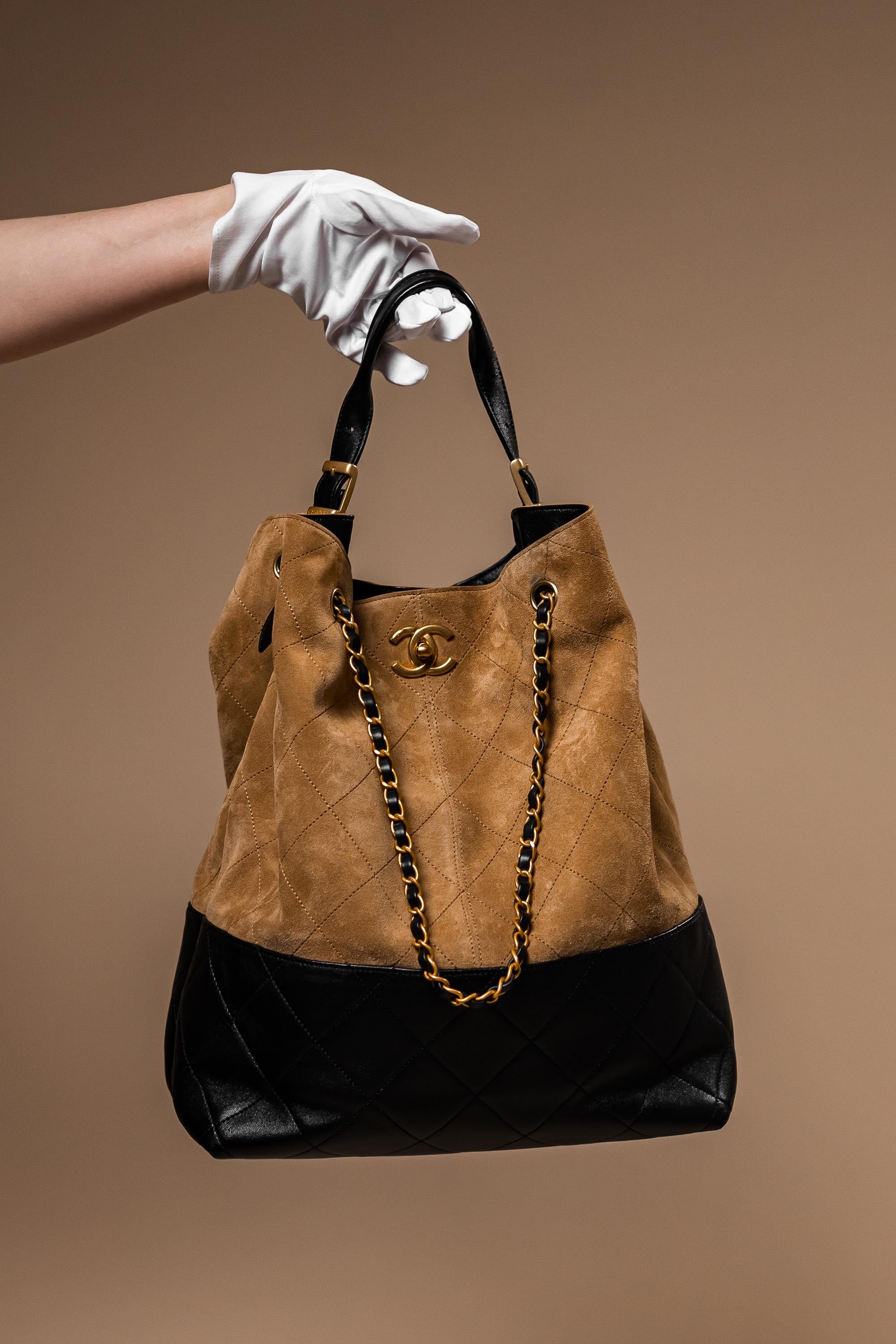 Chanel Métiers d’Art Quilted Suede & Leather Shoulder Bag