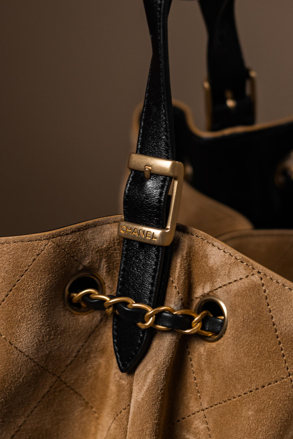 Chanel Métiers d’Art Quilted Suede & Leather Shoulder Bag