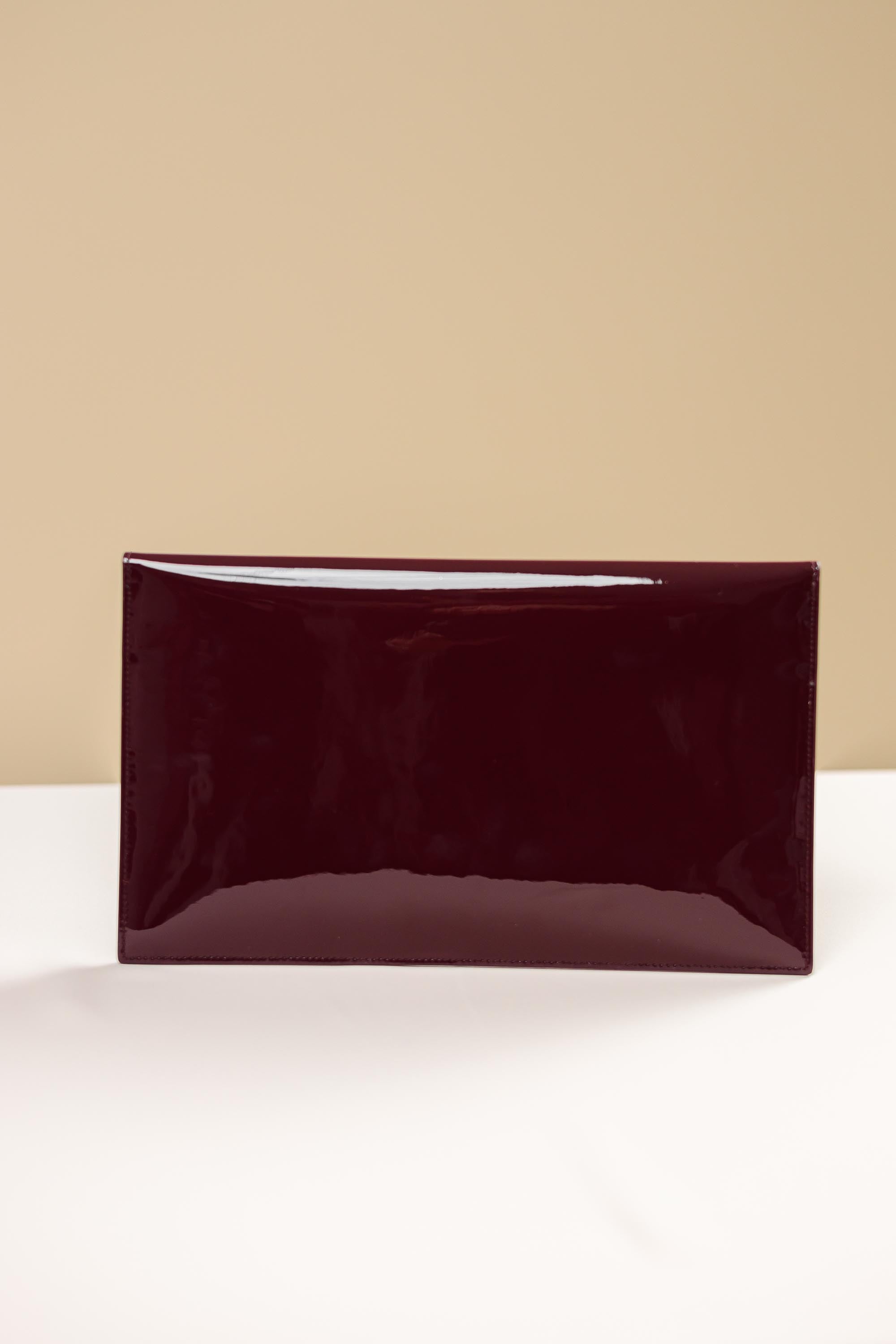 Saint Laurent Cassandre Large Burgundy Envelope Clutch