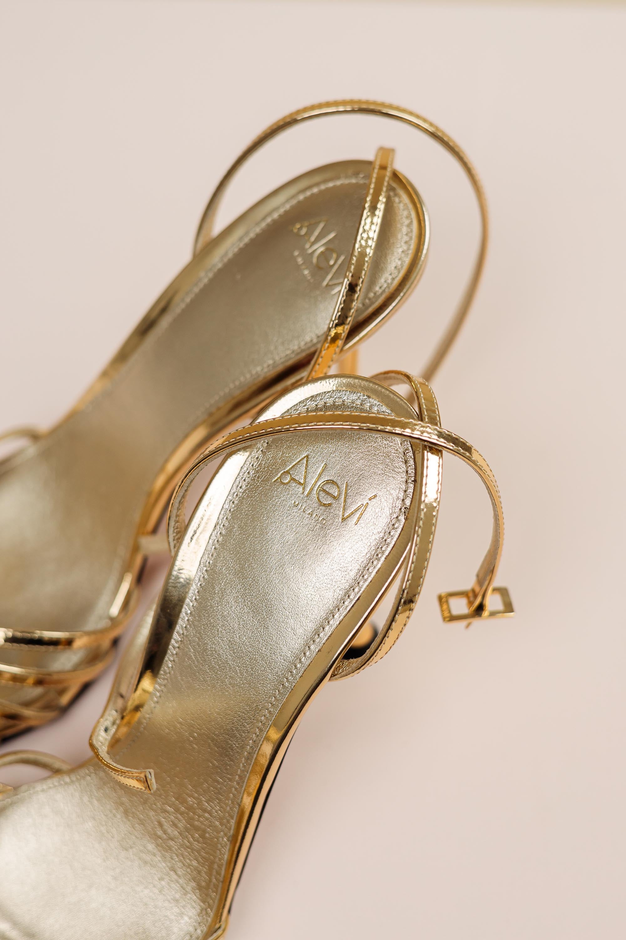 Alevì Milano Gold Strappy Sandals