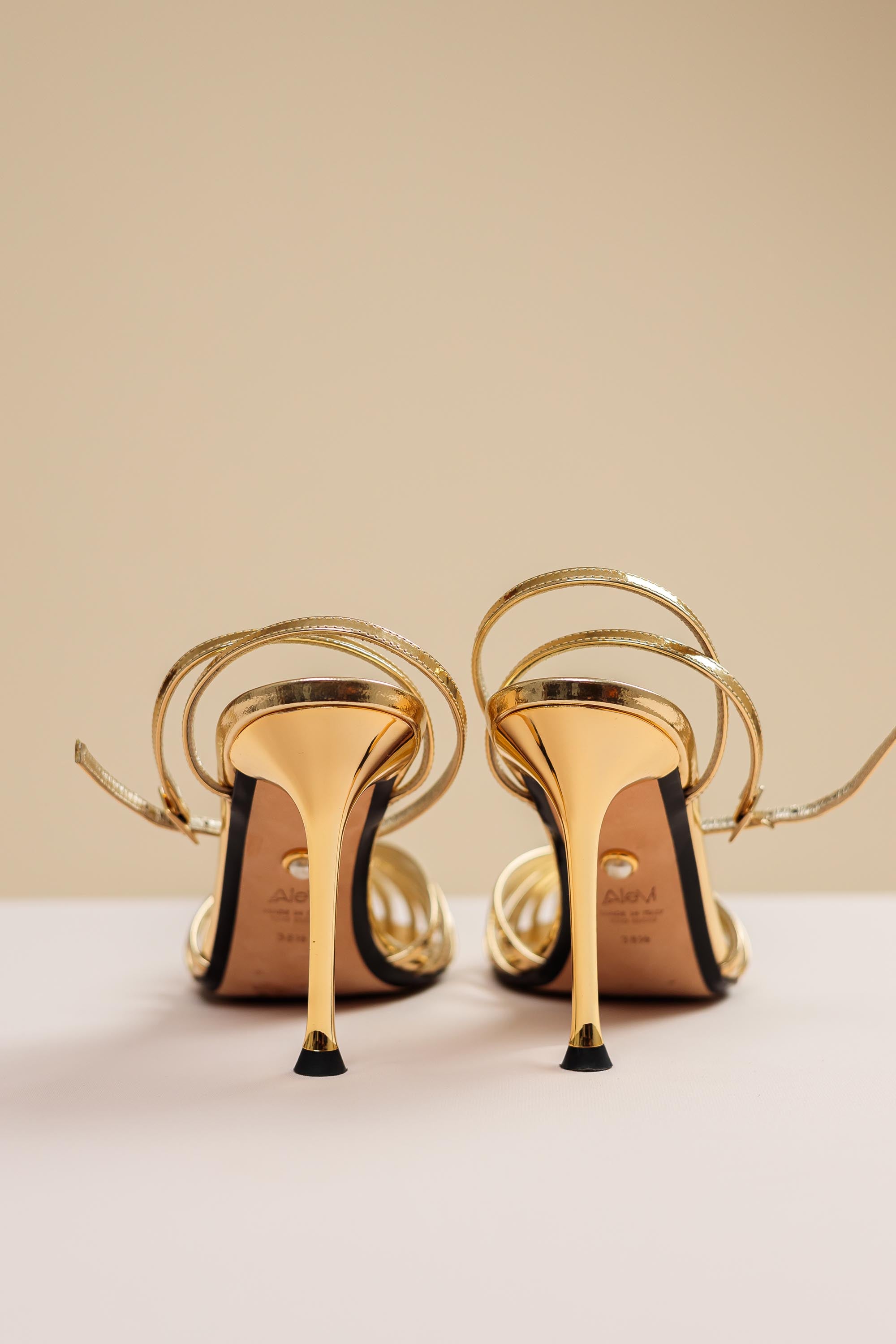 Alevì Milano Gold Strappy Sandals