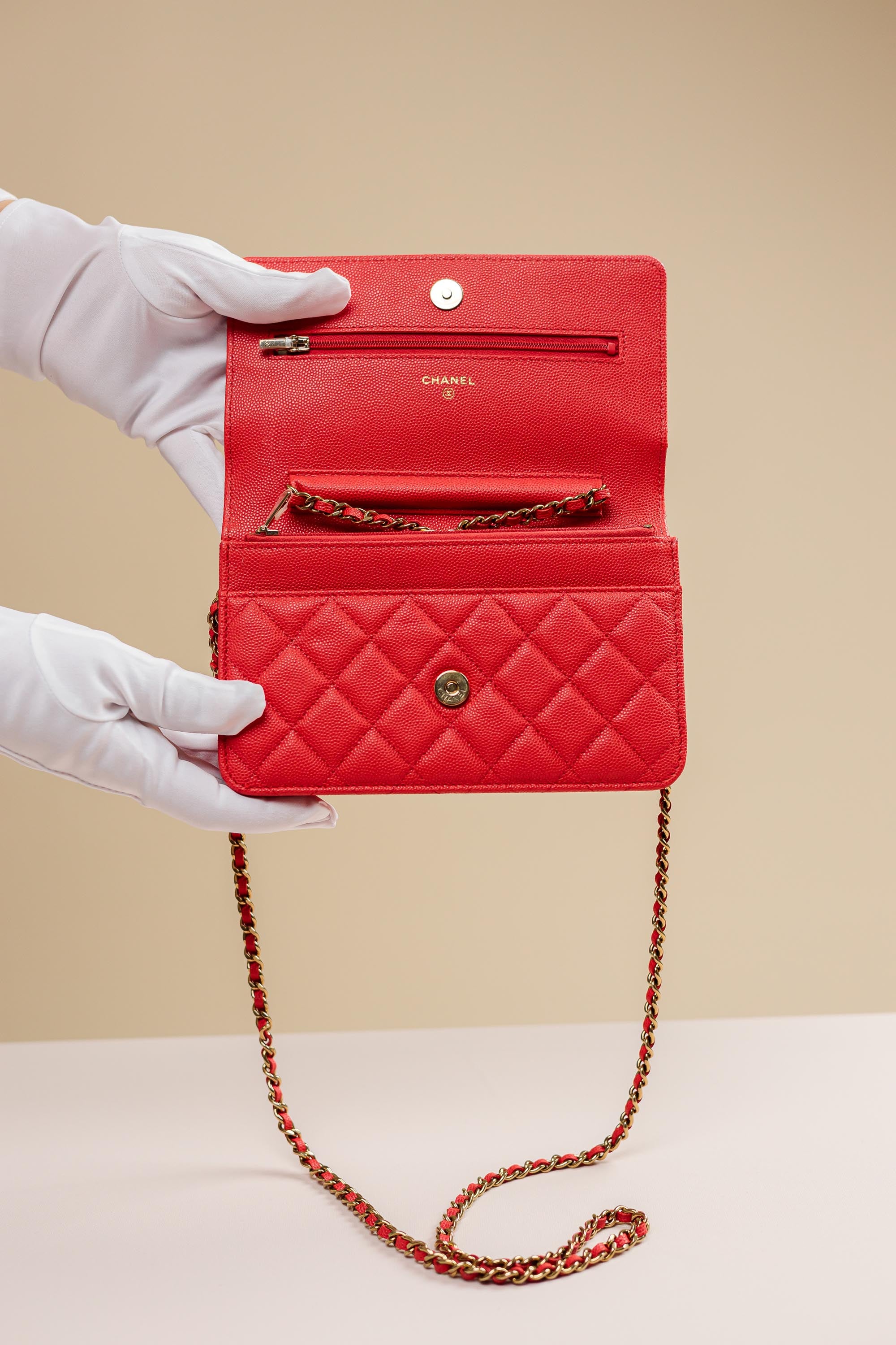 Chanel Classic Wallet on Chain Quilted Caviar Leather