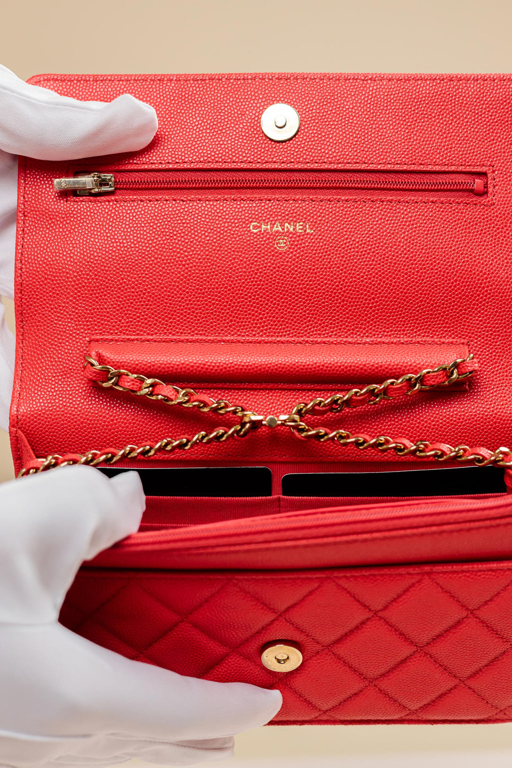 Chanel Classic Wallet on Chain Quilted Caviar Leather