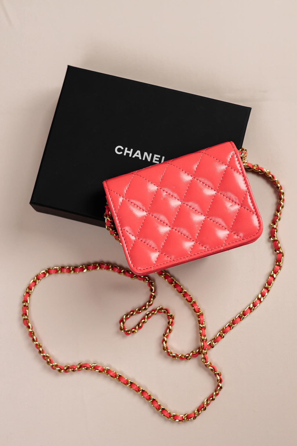 Chanel 25C Pink Apricot Mini Wallet on Chain Bag-Pink  Apricot