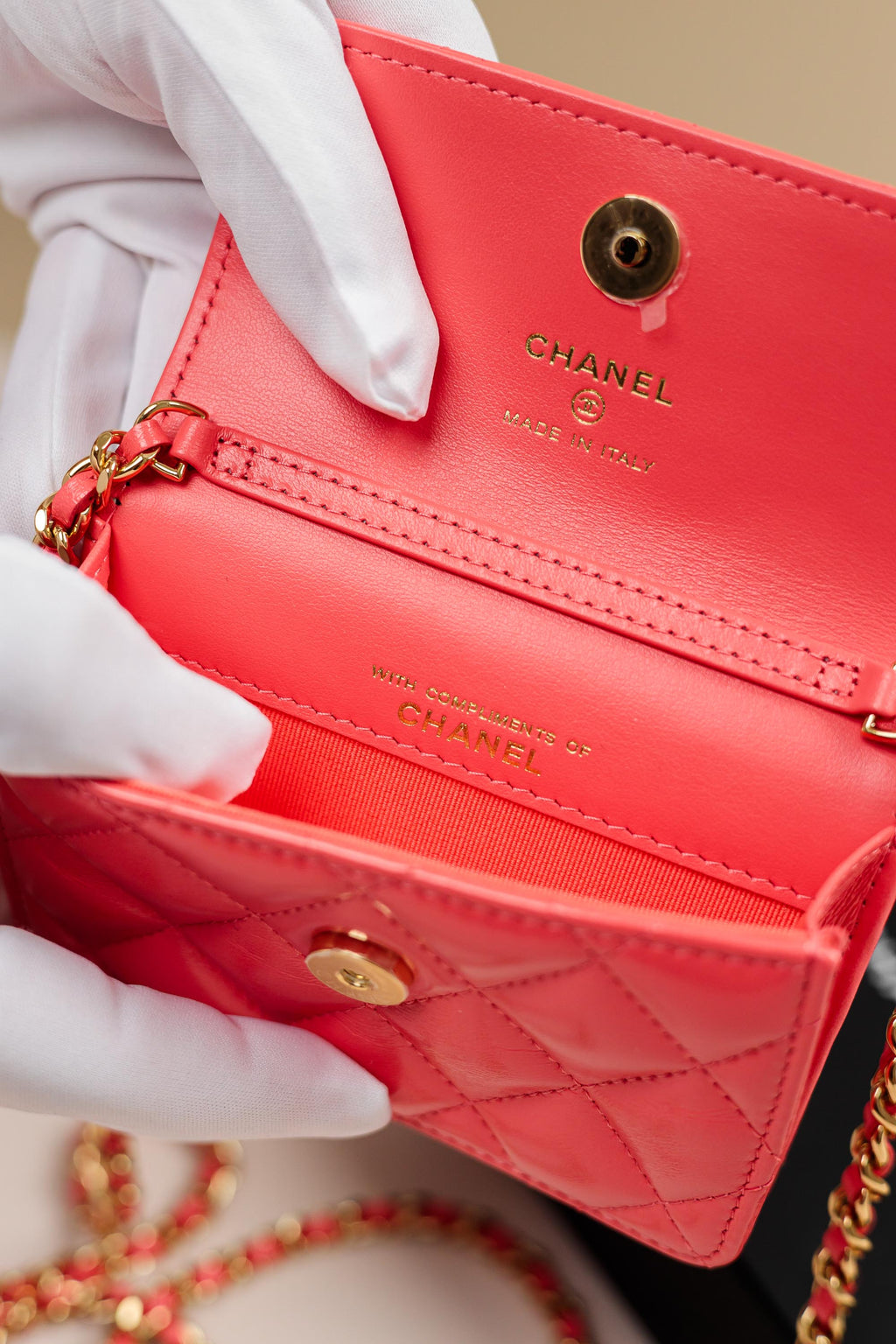 Chanel 25C Pink Apricot Mini Wallet on Chain Bag-Pink  Apricot