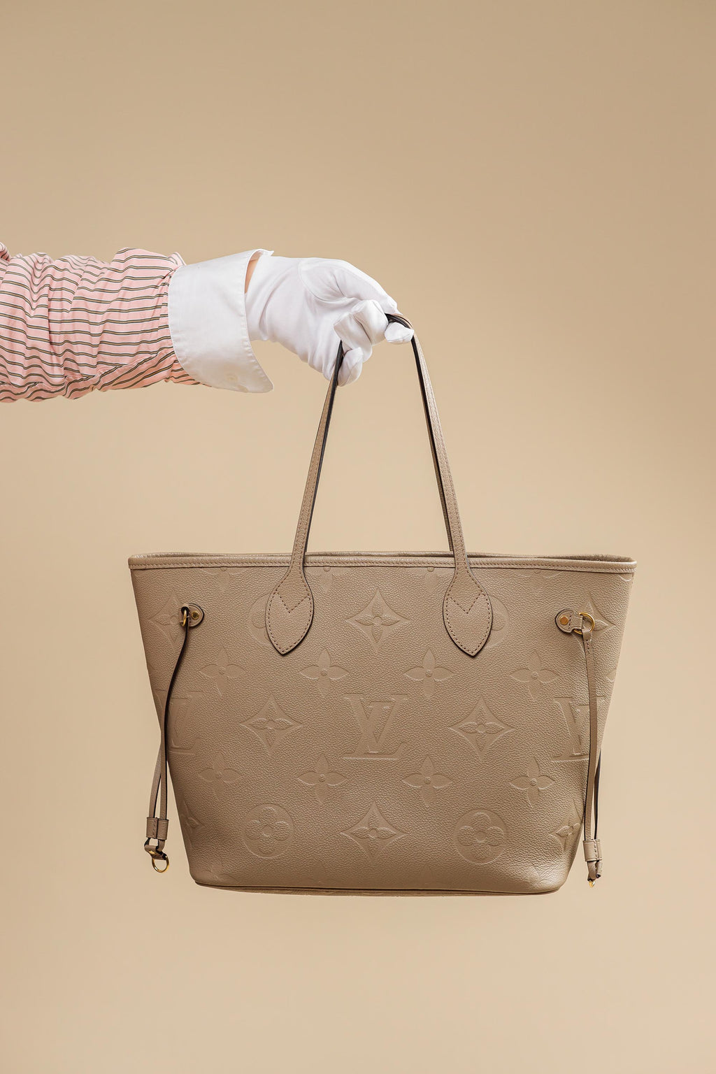 Louis Vuitton Neverfull MM Monogram Empreinte Leather – Beige