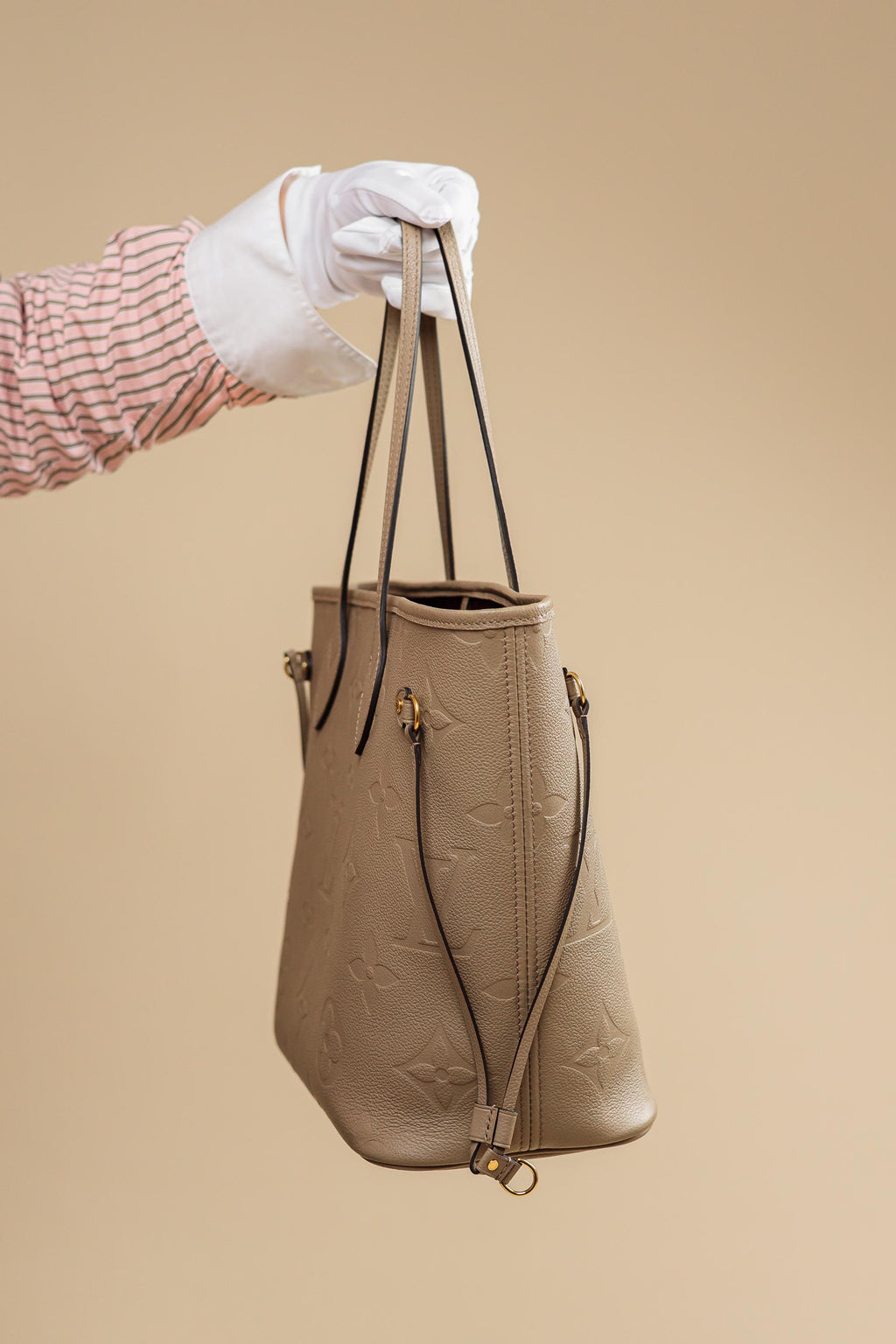 Louis Vuitton Neverfull MM Monogram Empreinte Leather – Beige