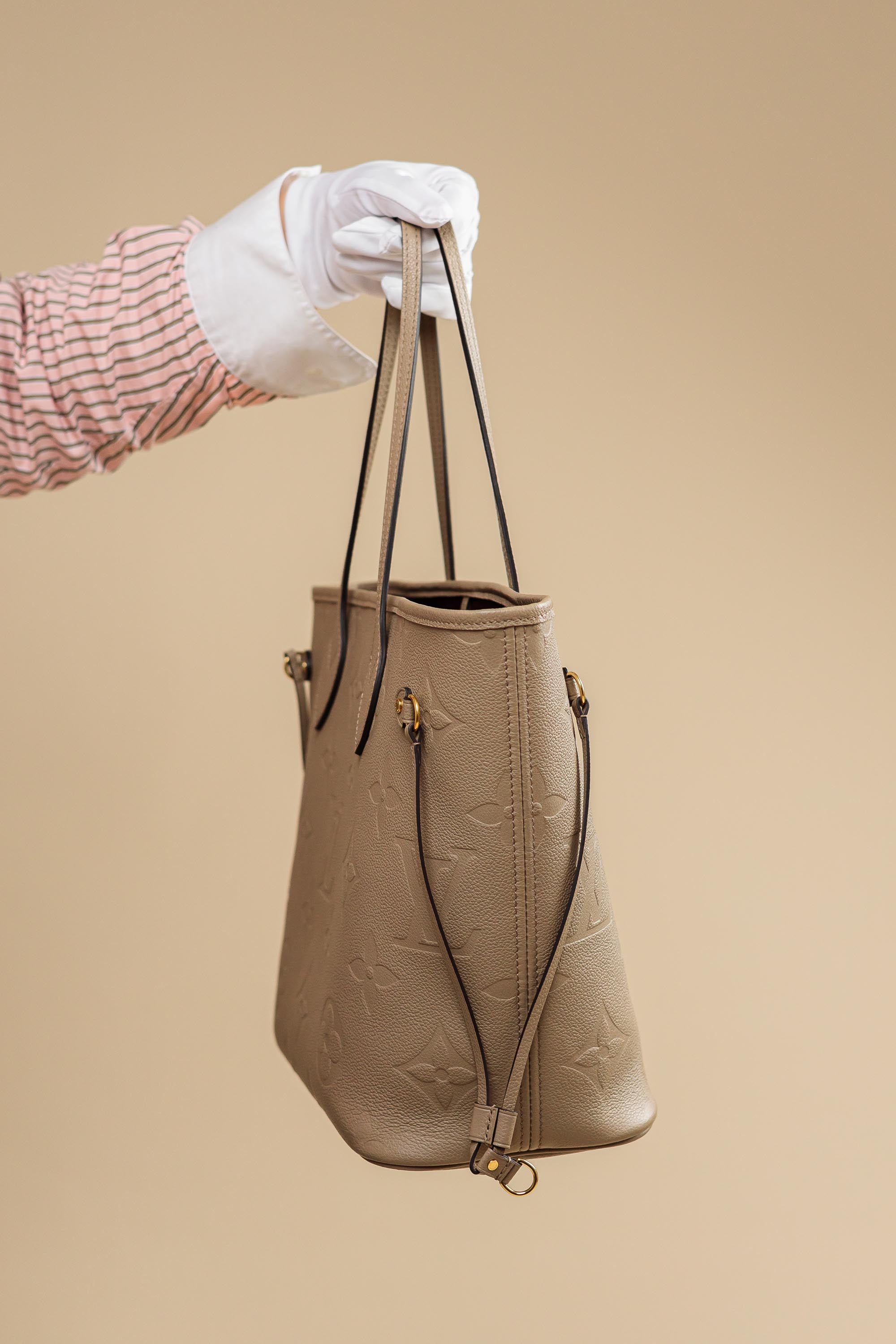 Louis Vuitton Neverfull MM Monogram Empreinte Leather – Beige