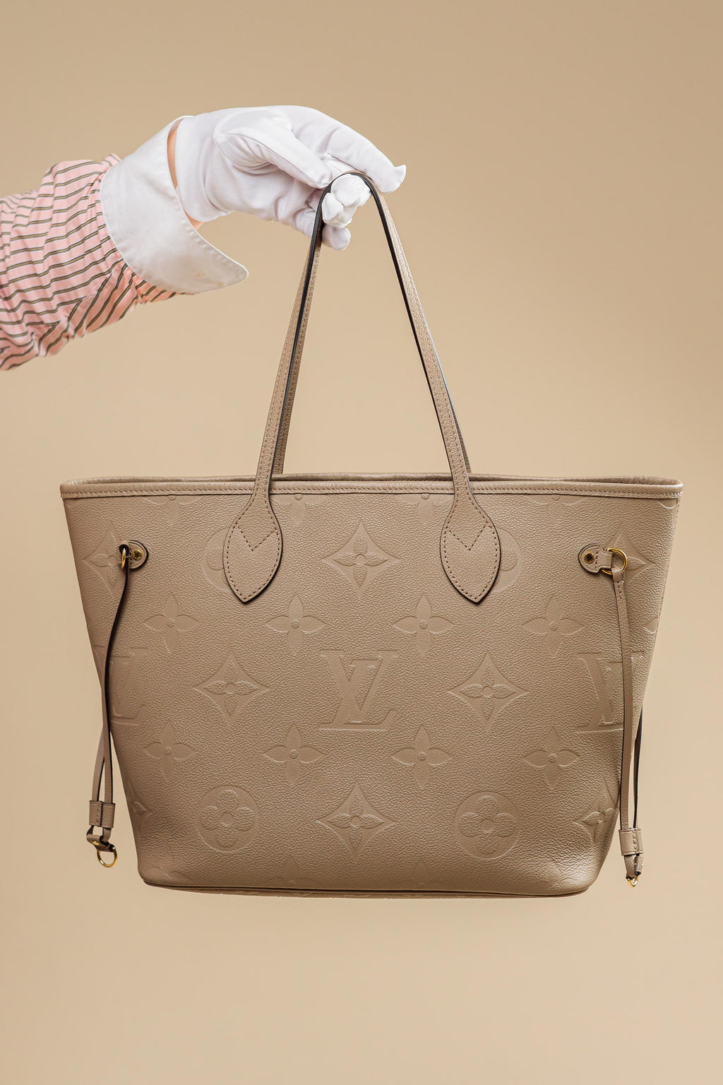 Louis Vuitton Neverfull MM Monogram Empreinte Leather – Beige