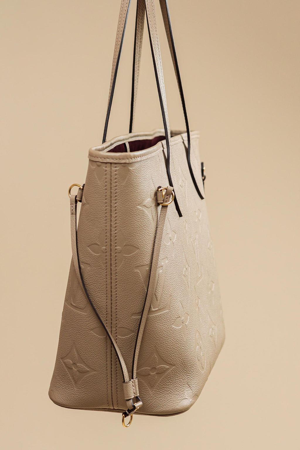 Louis Vuitton Neverfull MM Monogram Empreinte Leather – Beige