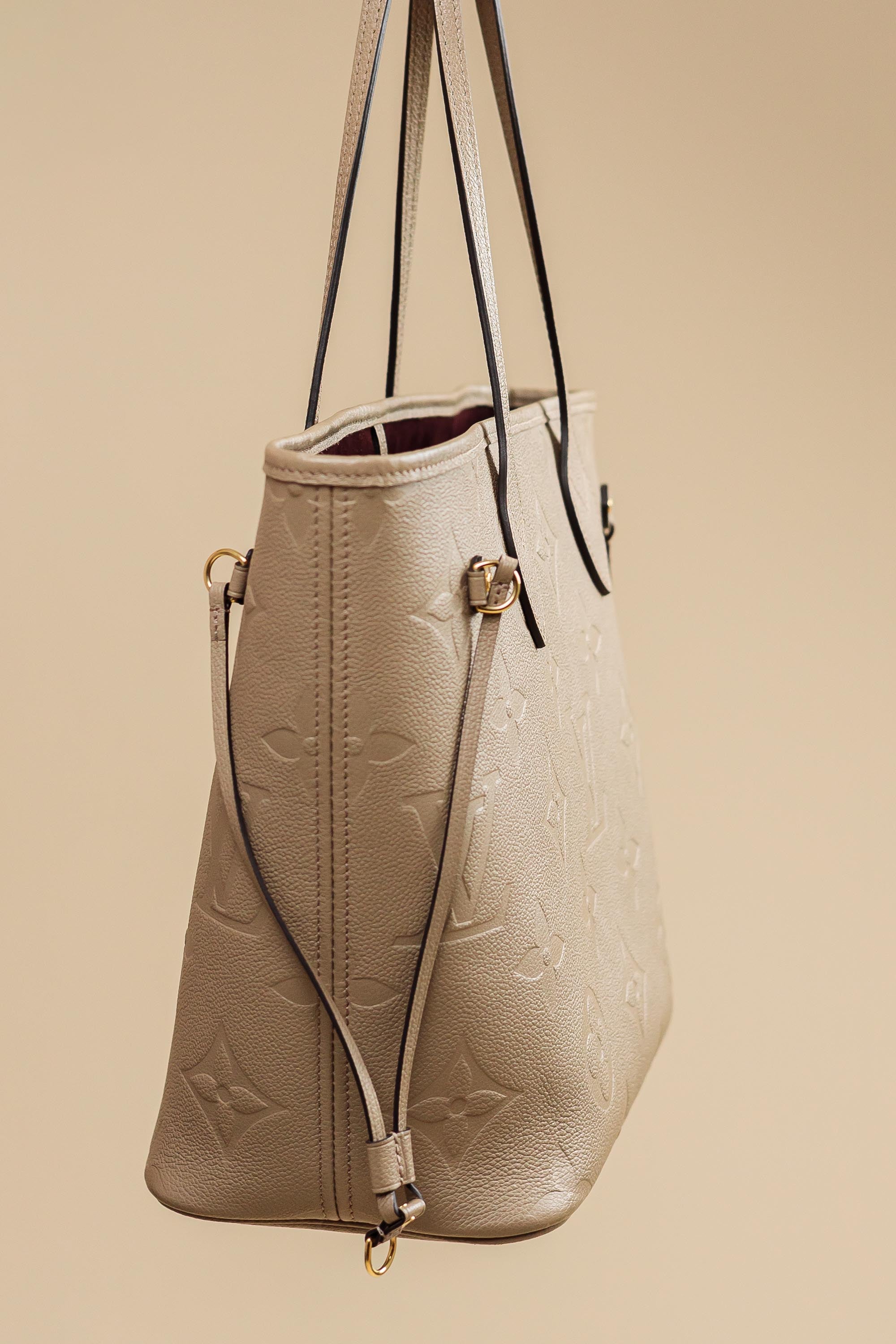 Louis Vuitton Neverfull MM Monogram Empreinte Leather – Beige
