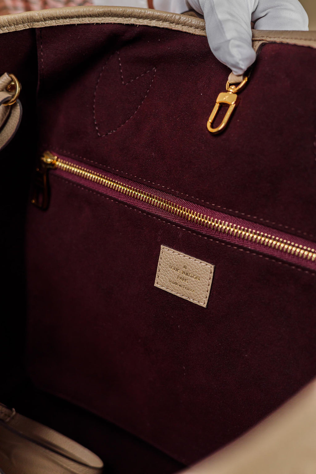 Louis Vuitton Neverfull MM Monogram Empreinte Leather – Beige