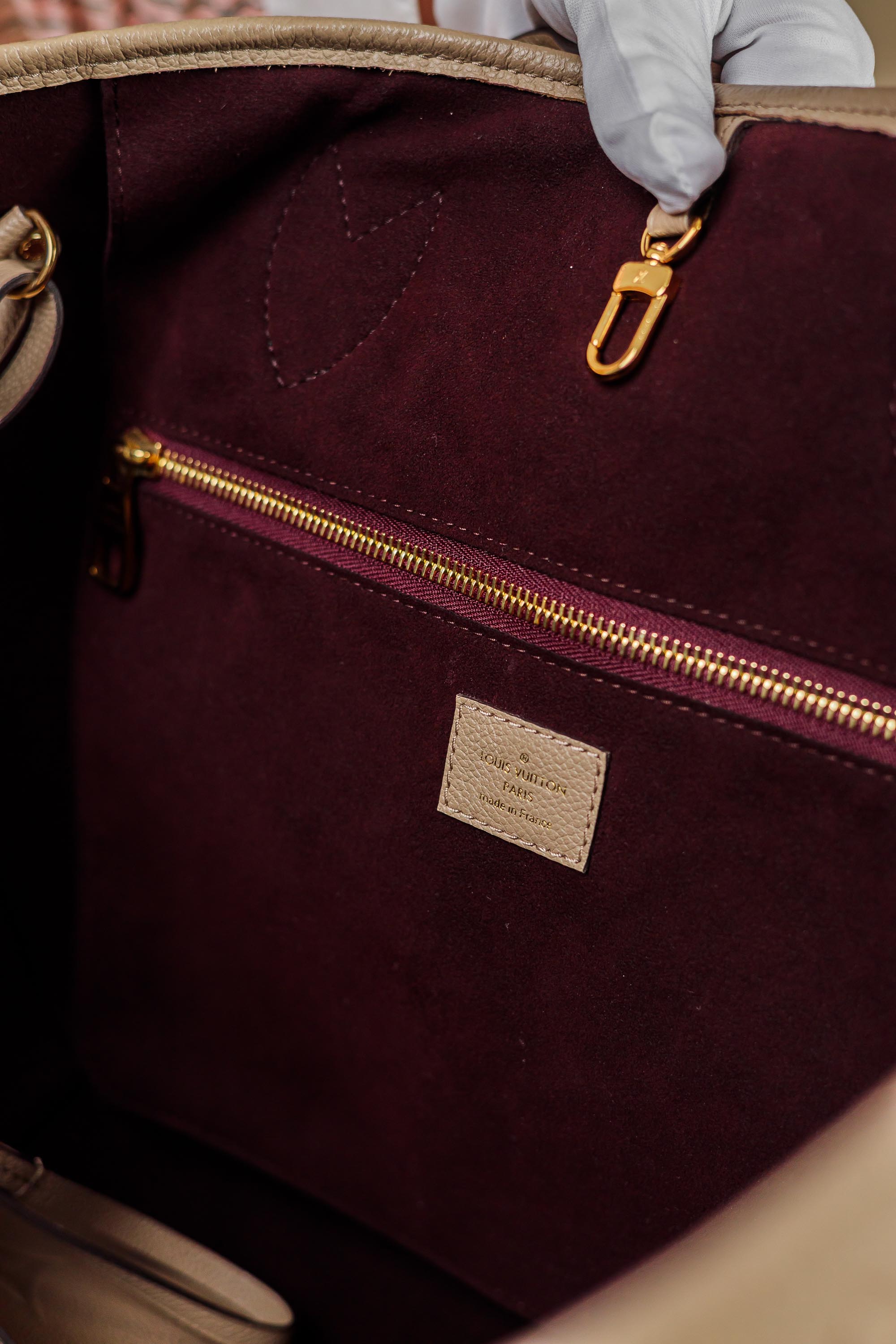 Louis Vuitton Neverfull MM Monogram Empreinte Leather – Beige