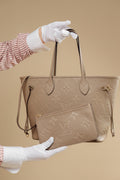 Louis Vuitton Neverfull MM Monogram Empreinte Leather – Beige
