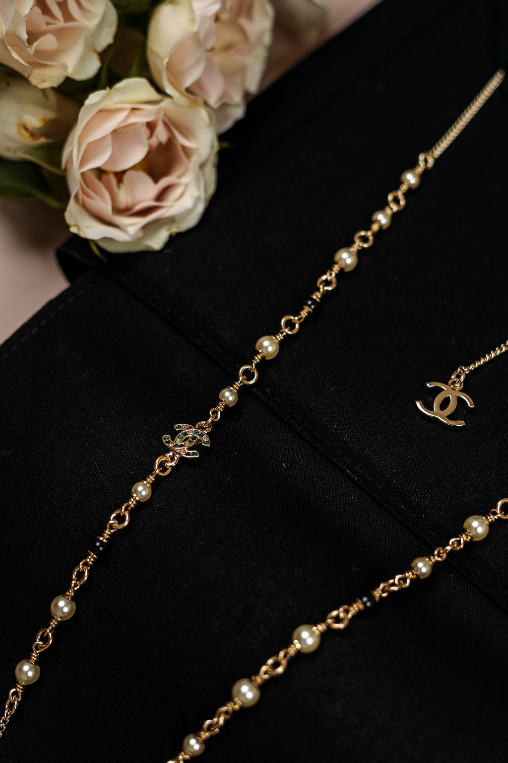 Chanel Chanel Layered Necklace Set with CC Logo