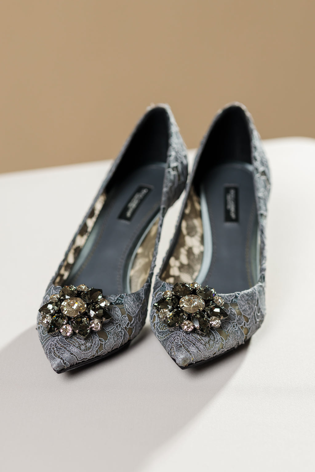 Dolce & Gabbana Belluci Taormina Lace Crystal Brooch Pumps, EU 38.5