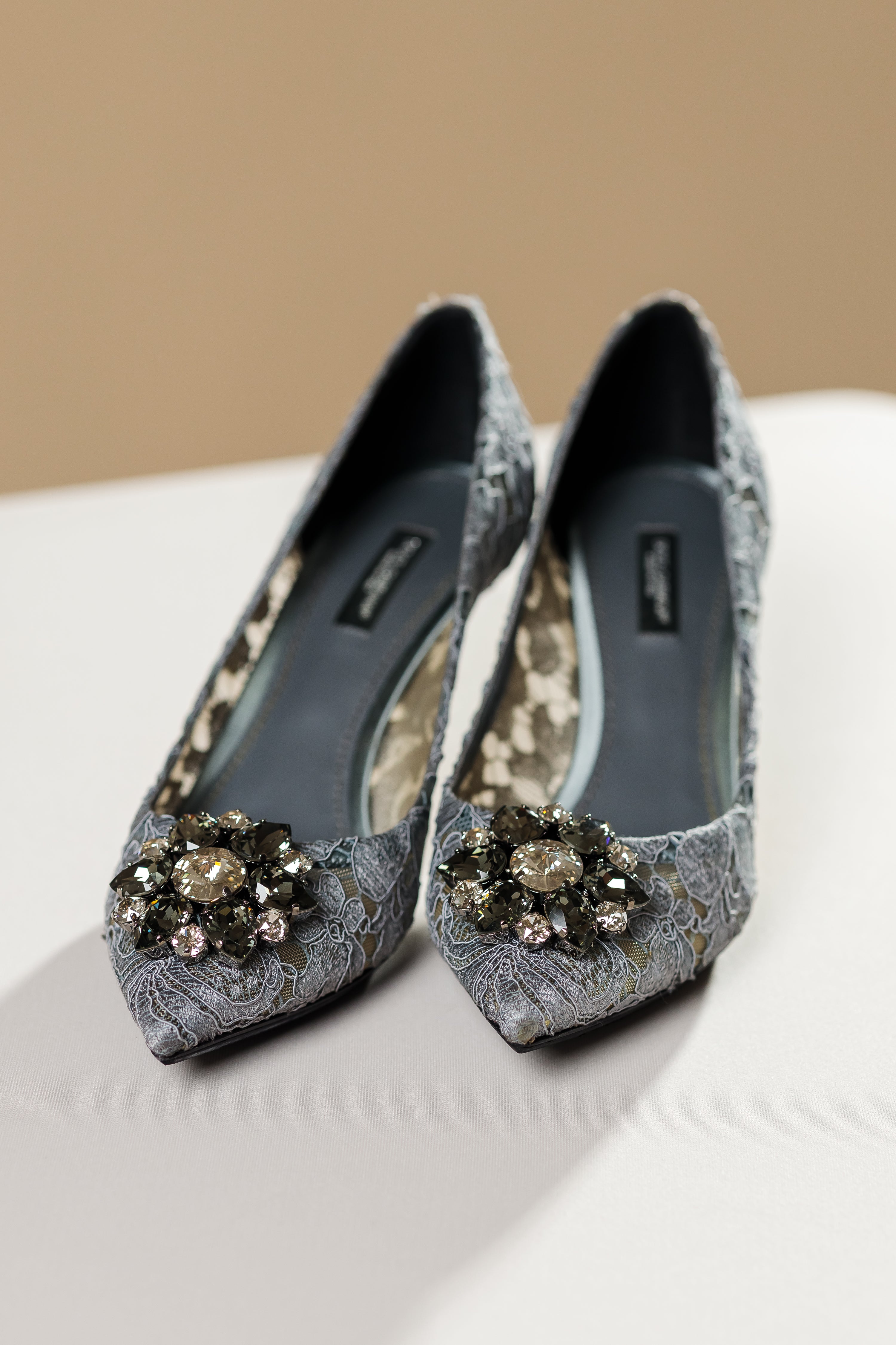 Dolce & Gabbana Belluci Taormina Lace Crystal Brooch Pumps, EU 38.5