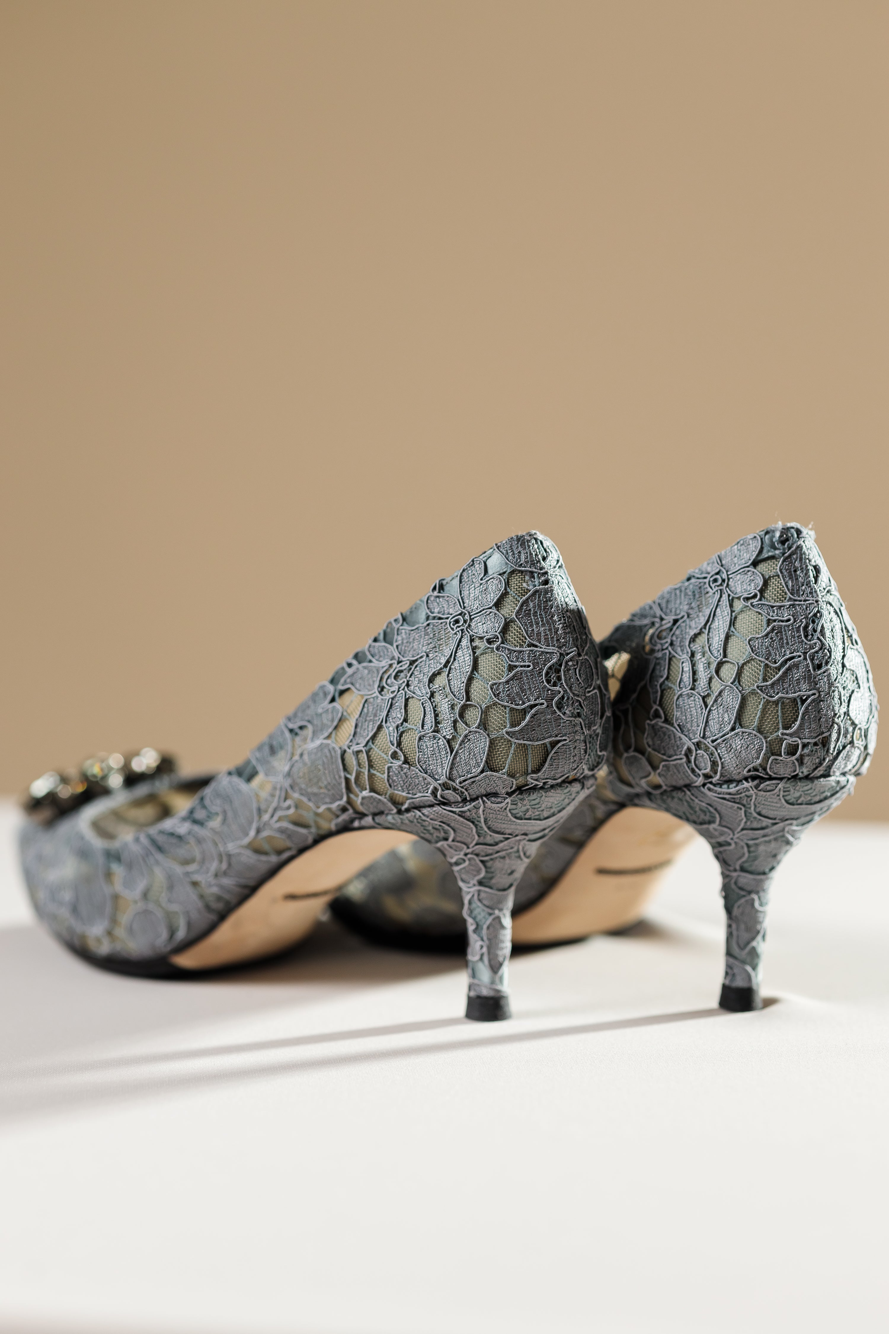 Dolce & Gabbana Belluci Taormina Lace Crystal Brooch Pumps, EU 38.5