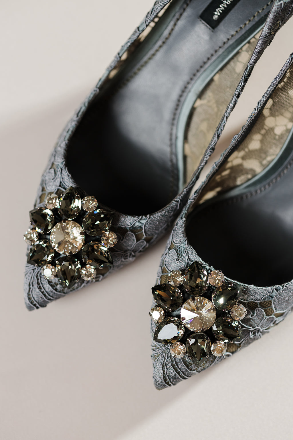 Dolce & Gabbana Belluci Taormina Lace Crystal Brooch Pumps, EU 38.5