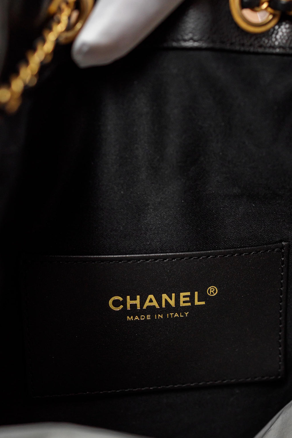 Chanel Medium Quilted Caviar Shopping Tote Bag