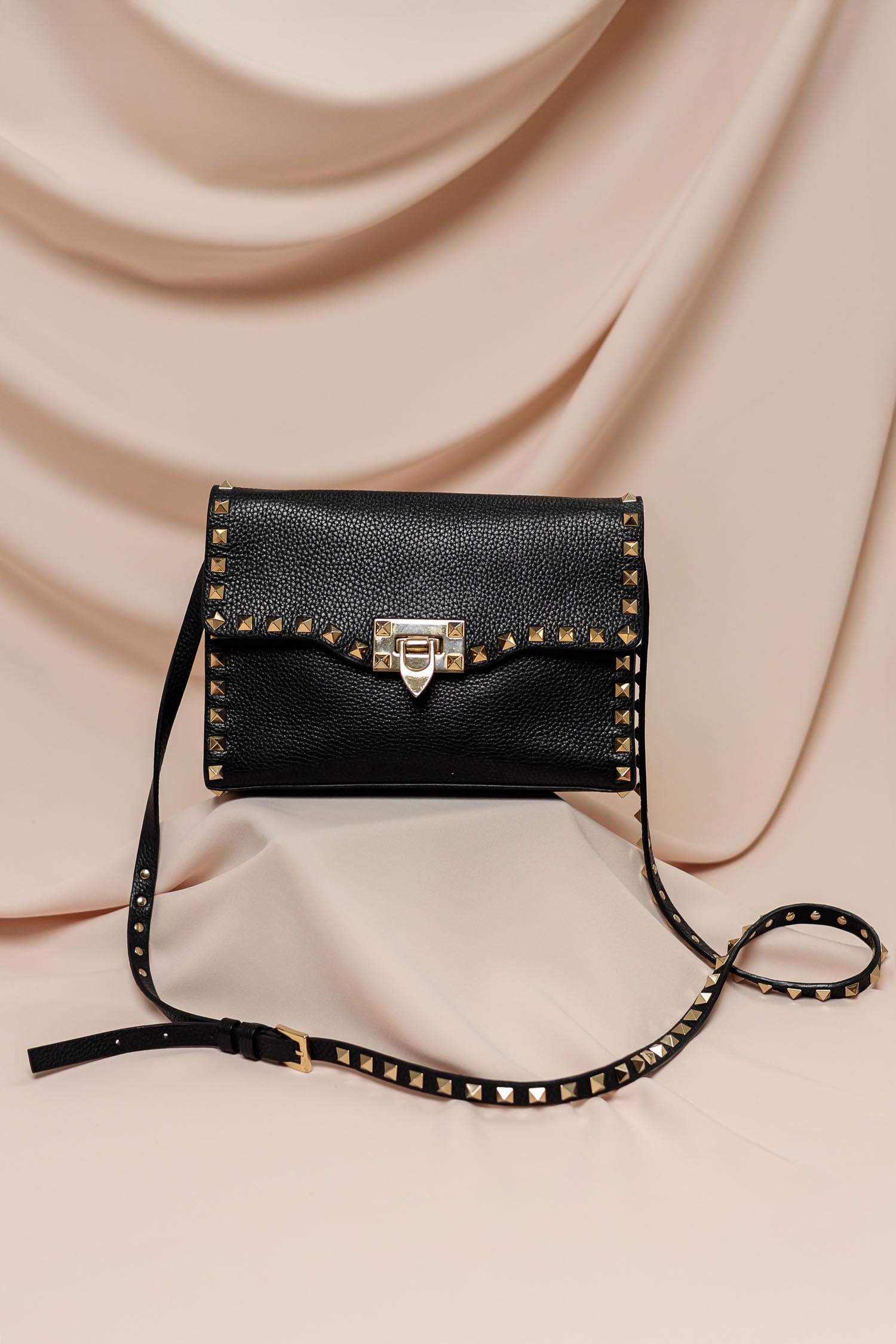 Valentino Garavani Rockstud Grainy Calfskin Crossbody Bag
