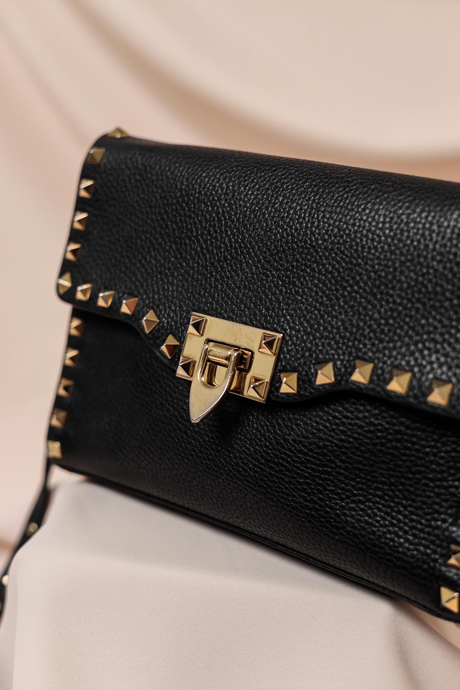 Valentino Garavani Rockstud Grainy Calfskin Crossbody Bag